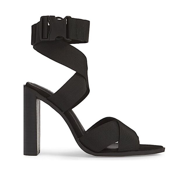Alias Mae Soli Canvas Heeled Black Sandals - Picture 11 of 12